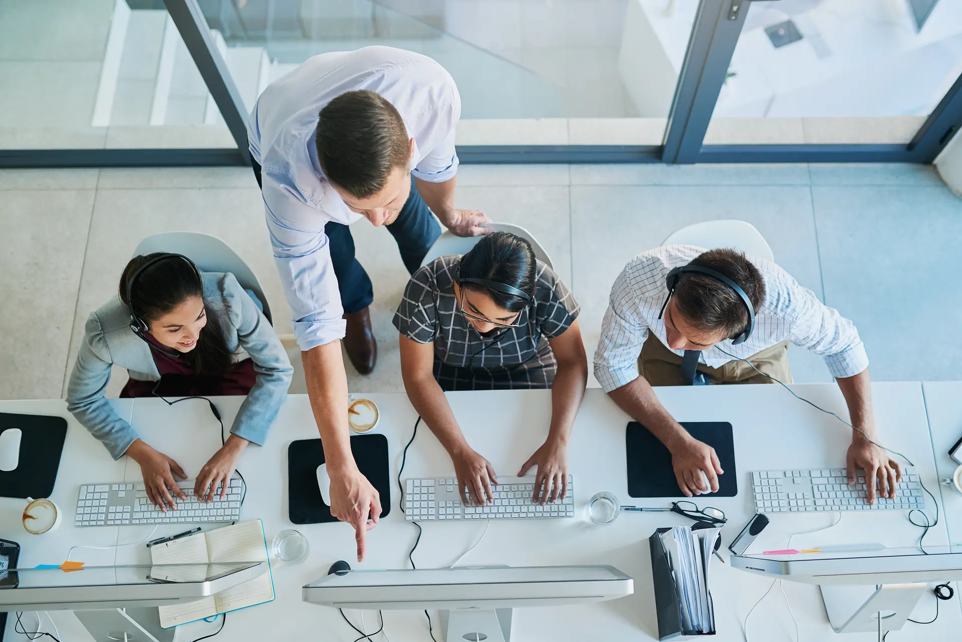 Support engineers focused on remote IT operations